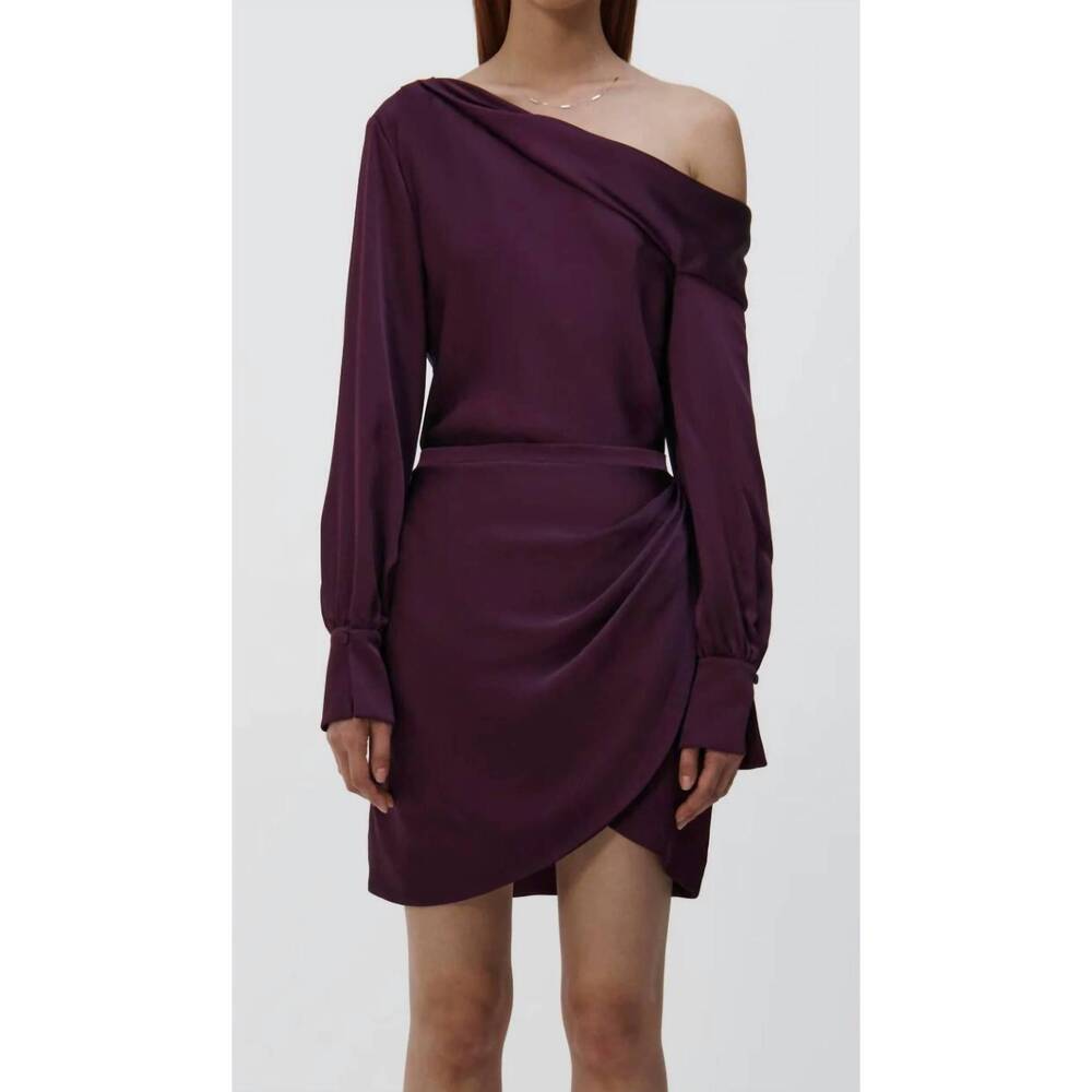 NEW SIMKHAI cameron mini dress in plum